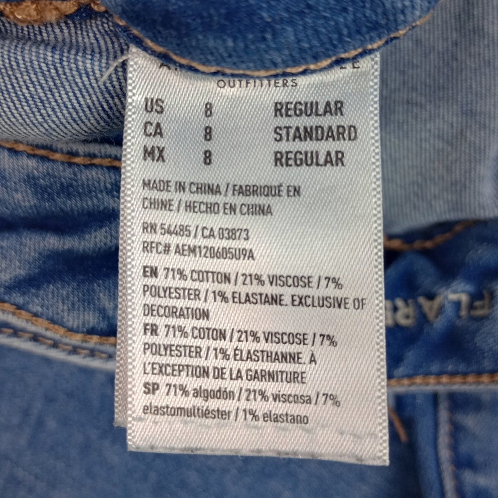 American Eagle Womens 6 Blue High Waisted Next Level Stretch Flare Artist Jeans - Picture 5 of 6